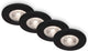 Briloner kulana - set van 4 led inbouwspots - dimbaar - badkamerverlichting - ø9 cm - ip44 - 4.9 w - 480 lm - 3.000 k - zwart