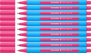 Schneider schrijfwaren schneider balpen - slider edge - penpunt xb - schrijfkleur roze - 10 stuks - s-152209-10