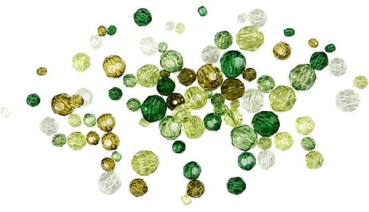 Creativ company cc plastic facet kralenmix 4-12 mm groene harmonie 170 stuks