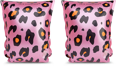 Swim essentials - zwembandjes - panterprint- zwemvleugels - 15-30 kg - 2-6 jaar - roze