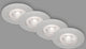 Briloner kulana - set van 4 led inbouwspots - badkamerverlichting - ø9 cm - ip44 - 4.9 w - 480 lm - 3.000 k - chroom