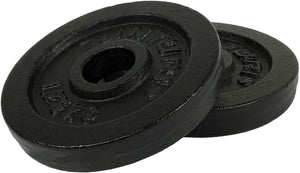 Tunturi halterschijven - halter gewichten - 2 x 1,25 kg - ø 30 mm - gietijzer - incl. gratis fitness app