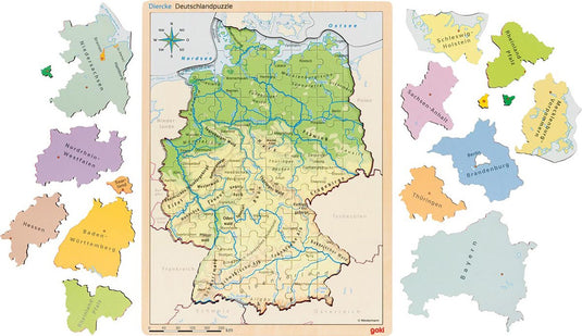 Goki houten lagenpuzzel duitsland, 98st.