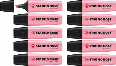 Stabilo boss original pastel - markeerstift - poeder roze - doos 10 stuks