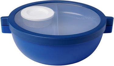Mepal vita bento lunchbowl - 5 vakken waarvan 3 uitneembare bakjes - bento box - salade lunchbox - vivid blue