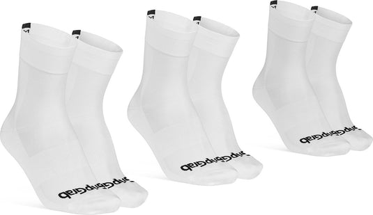 Gripgrab - lightweight sl 3pack performance zomer fietssokken 3 paar coolmax wielersport sokken regular cut - wit - unisex - maat m (41-44)