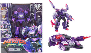 Quantum heroes dinoster dinoster - robot figuren 2 in 1 - transformeerbare robots - 22cm - mosa storm