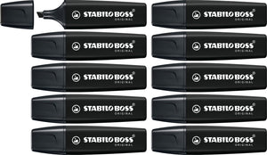 Stabilo boss original - markeerstift - zwart - doos 10 stuks