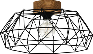 Eglo padstow - plafondlamp - e27 - ø 45,5 cm - zwart bruin - fsc hout