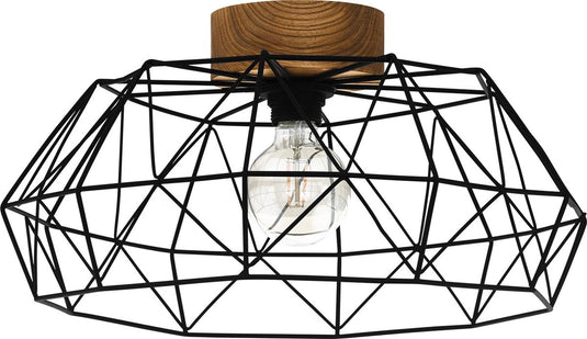 Eglo padstow - plafondlamp - e27 - ø 45,5 cm - zwart bruin - fsc hout