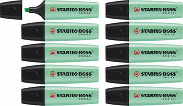 Stabilo boss original pastel - markeerstift - markeren met pastelkleuren - vleugje mint - doos 10 stuks