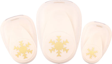 Vaessen creative pons set - figuurpons - sneeuwvlokken - 3 st. - 1,5 tot 3,7 cm