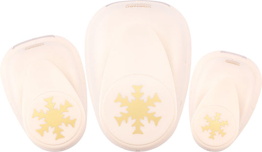 Vaessen creative pons set - figuurpons - sneeuwvlokken - 3 st. - 1,5 tot 3,7 cm