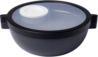 Mepal vita basic bento lunchbowl - 1.5 l - 4 vakken waarvan 2 uitneembare bakjes - bento box - salade lunchbox - nordic black