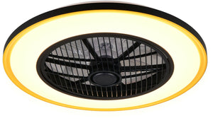 Rl live your light reality varpula - ventilator - zwart-goud - incl. 1x smd 28 w - afstandsbediening - geintegreerde dimmer - traploos instelbare lichtkleur - zomer- en wintermodus - 6 snelheidsniveaus