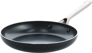 Kochstar nacht keramische koekenpan - 24cm - pfas-vrij - inductie koekenpan - inductie pan - vaatwasserbestendig - ovenbestendig tot 200° c - keramische anti-aanbaklaag - rvs handgreep - rvs rand - zwart