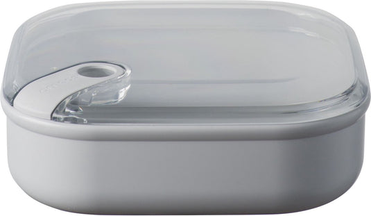 Omada - pull box lunchbox vierkant laag 1 liter - polypropyleen - grijs -