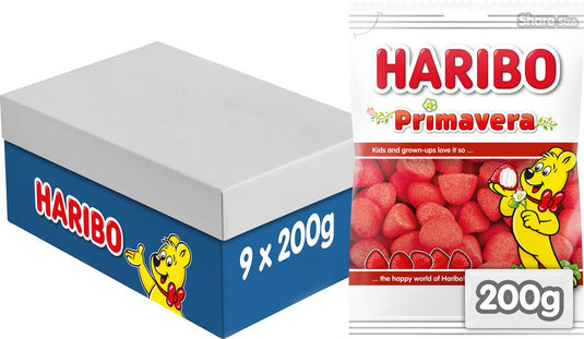 Haribo primaveren - snoep schuim aardbeiensmaak - 9 x 200g