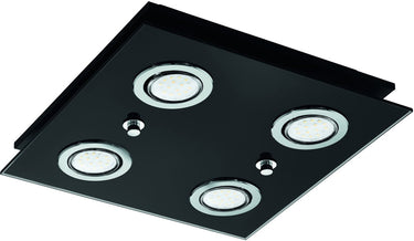 Eglo grattino plafondlamp - gu10 - staal|glas - zwart