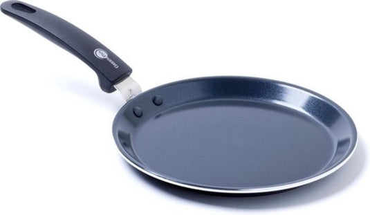 Greenpan essentials pannenkoekenpan 24cm - pfas-vrije antikleeflaag - koekenpan inductie - keramische koekenpan - ovenbestendig tot 180°c - koudgrepen - zwart
