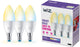 Wiz kaarslamp 3-pack - warm- tot koelwit licht - slimme led verlichting - e14 fitting - 40w - mat - wi-fi
