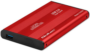 Qoltec serie - aluminium behuizing - 2.5'' sata3 hdd ssd - usb 3.0 - rood