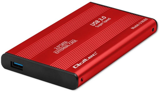 Qoltec serie - aluminium behuizing - 2.5'' sata3 hdd ssd - usb 3.0 - rood
