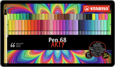 Stabilo pen 68 - viltstift - arty - metalen set 65 st.