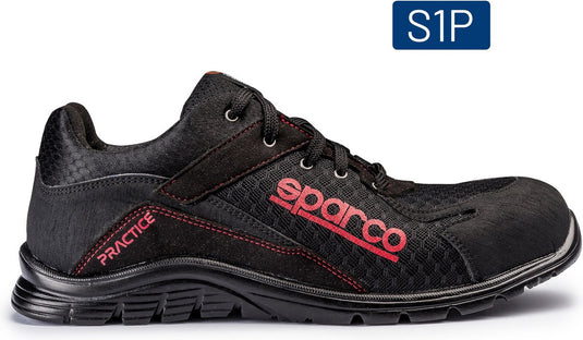 Sparco practice nigel – s1pl veiligheidsschoen met ademend bovenwerk - zwart - maat - 44