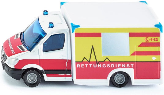 Siku mercedes benz rettungsdienst 12,7 cm staal wit rood (1536)