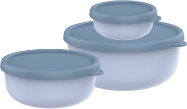 Mepal bewaardoosset 3-delig lumina - 2.5 l - magnetronbakje met deksel - nordic blue