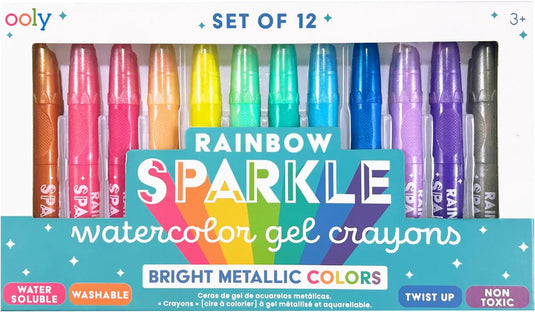 Ooly - rainbow sparkle - 12 metallic aquarel krijtjes