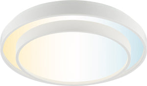 Brilliant faruz - plafondlamp - ø 39 cm - led 10w - cct - 3000k-6500k - dimbaar - nachtlicht - timer - afstandsbediening - wit