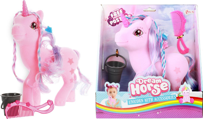 Afbeelding laden in galerijviewer, Toi-toys eenhoorn speelgoed fluweelzacht met accessoires en borstelplezier.
