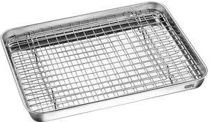 Gefu variado universele baktray met rooster – rvs – 31,5 x 24,5 cm – uitneembaar rooster – vaatwasserbestendig