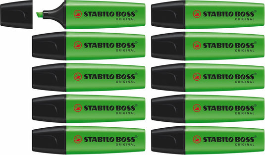 Stabilo boss original - markeerstift - hoogste kwaliteit - groen - doos 10 stuks