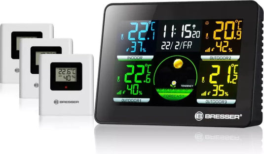 Bresser weerstation - thermo hygro quadro nlx - thermo- hygrometer - 3 buitensensoren