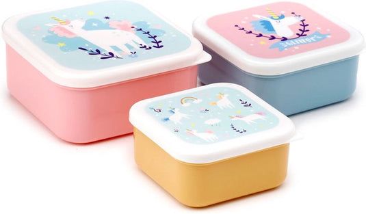 Puckator snackdoosjes eenhoorn unicorn set van 3 -