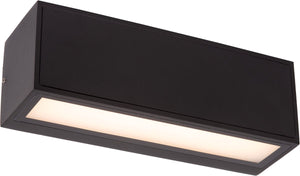 Lucide sutton - wandlamp - zonne-energie - led - 1x1,5w 2700k 3000k - ip54 - dag nacht sensor - zwart