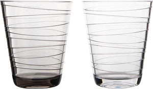 Gimex - linea line - waterglas - streepjes- 300 ml - 2 stuks