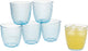 Bormioli rocco gerimport waterglazen drinkglazen lively blue - 6x stuks - blauw - 290 ml