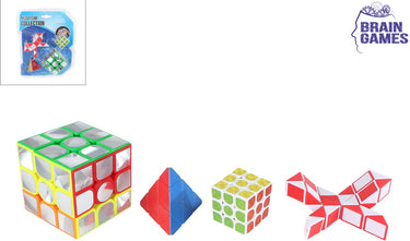 Brain games puzzelkubus set - 4 stuks - educatief speelgoed.