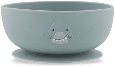 Trixie kom met zuignap - mr. shark - schaaltje - kinderservies - voor baby's vanaf 4 maanden - van siliconen - geschikt voor de vaatwasser