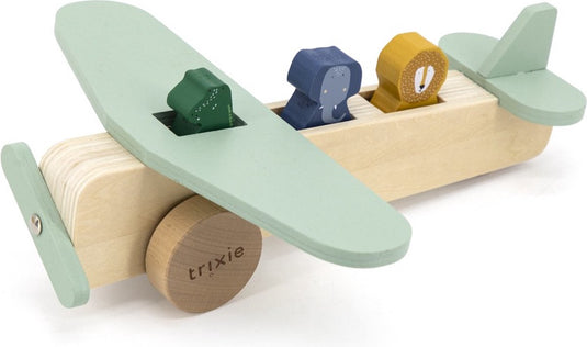 Trixie houten dierenvliegtuig - 100% fsc gecertificeerd hout - educatief speelgoed - 18+m