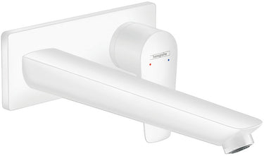 Hansgrohe talis e - wastafelmengkraan - ééngreeps bediening - met afvoerplug - 225mm maat - mat wit