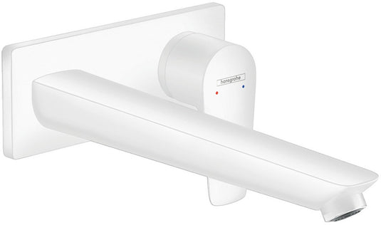 Hansgrohe talis e - wastafelmengkraan - ééngreeps bediening - met afvoerplug - 225mm maat - mat wit