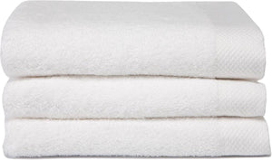 Seahorse pure badhanddoek - set van 3 - katoen - superzacht - badstof - 60x110 cm - wit