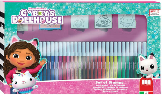 Multiprint gabby's poppenhuis kleurset met stempels 41-delig knutselset.