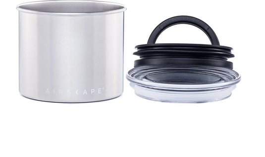 Planetary design - airscape - koffiebonen - voorraadpotten - vacuuum - koffie - staal - geborsteld staal - 250 gram