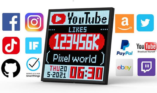 Divoom - pixoo 64 - pixel art led display - met app - voor al je notificaties (26x26cm)